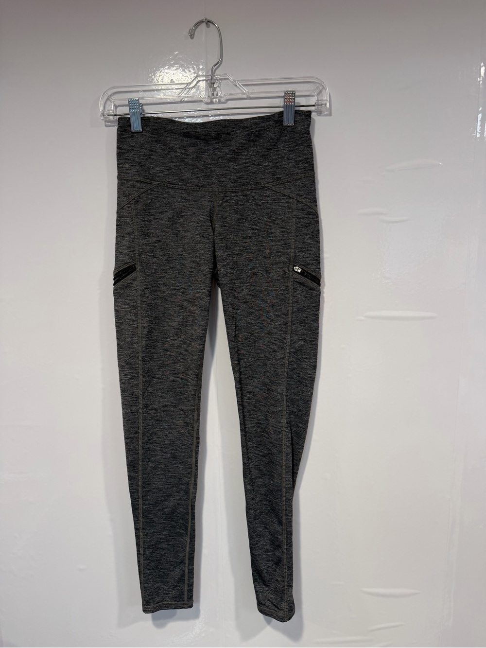 High-Waist‎ Dark Gray Athletic Athleta Leggings with Side Zip Pockets